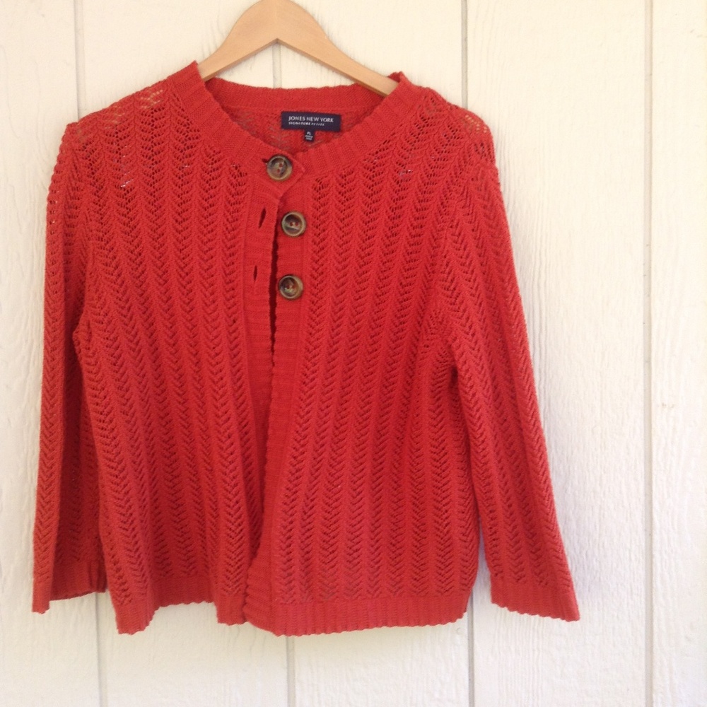 Jones New York, orange long sleeve sweater, PL